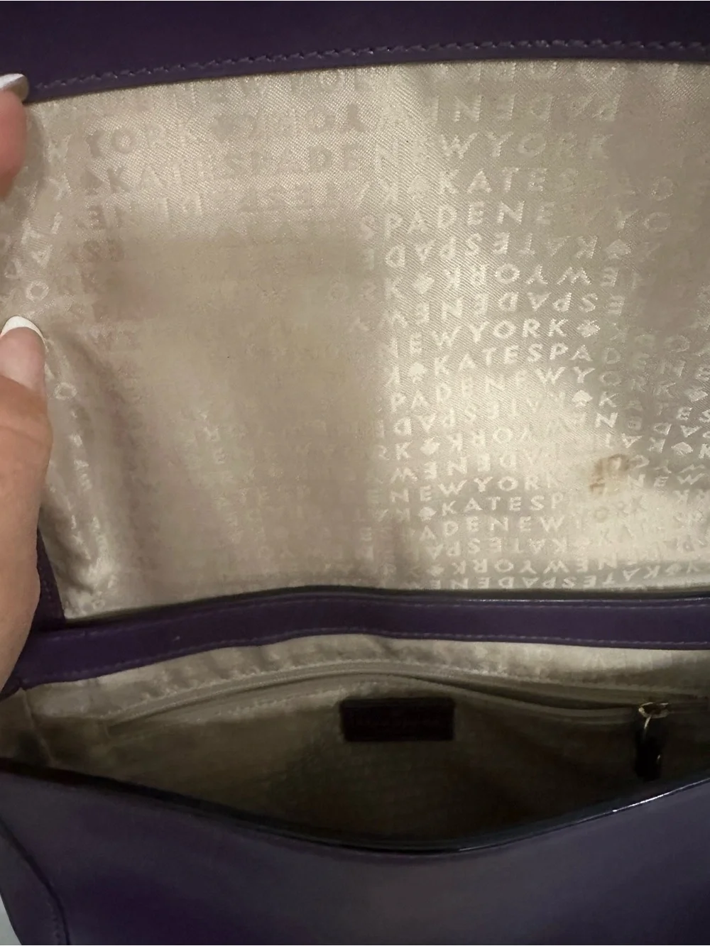 Kate Spade New York Purple Leather Crossbody Shoulder Bag